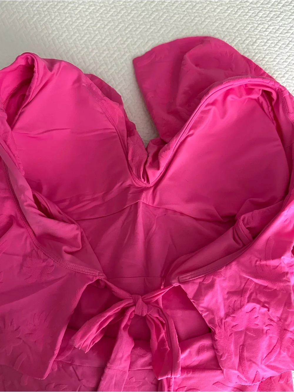 Trina Turk | Atlas Bright Pink Ruffle One-piece. Sz 12 EUC